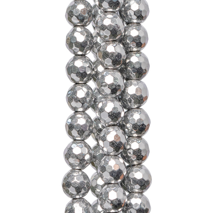 Facettierter Hämatit 08mm Silber