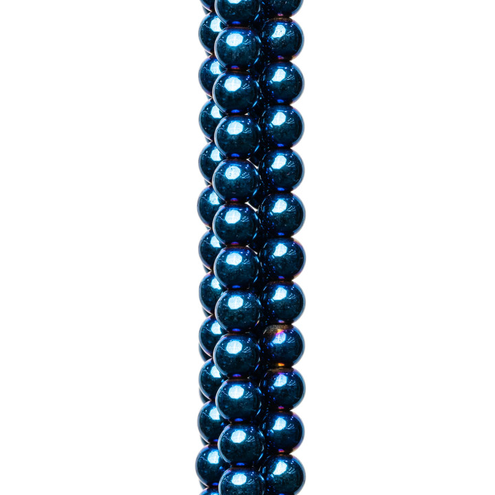 Hematite Round Smooth 03mm Blue