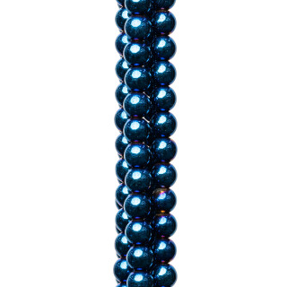 Hematite Redondo Liso 06mm Azul
