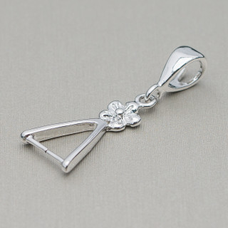 Haken für Anhänger Messing 11x33mm 40St. Rhodium