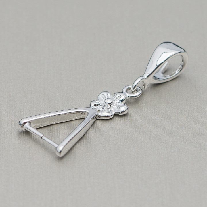 Brass Pendant Hook 11x33mm 40pcs Rhodium Plated