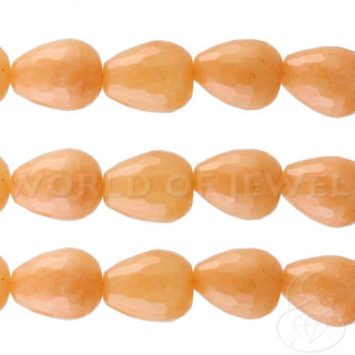 Orange Jade Briolette Tropfen facettiert 08x12mm