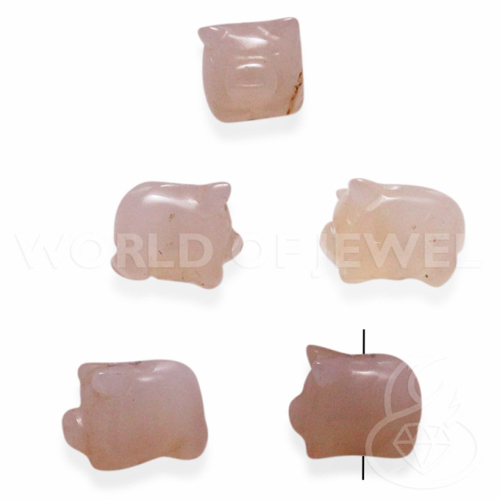 Γουρούνια Λευκός Αχάτης 18x13mm 14τεμ