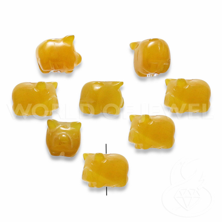 Gelbe Achat Ferkel 18x13mm 14St