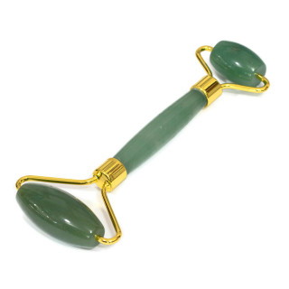Rouleau Masseur De Pierres Dures Naturelles Et Laiton Aventurine Vert Doré