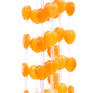 Katzenauge Herz flach 12mm Orange