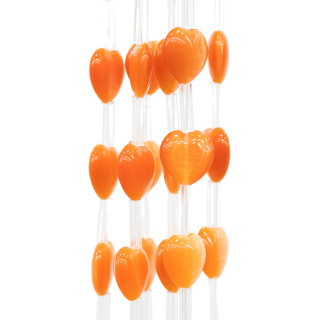 Occhio Di Gatto Cuore Piatto 12mm Arancio Scuro