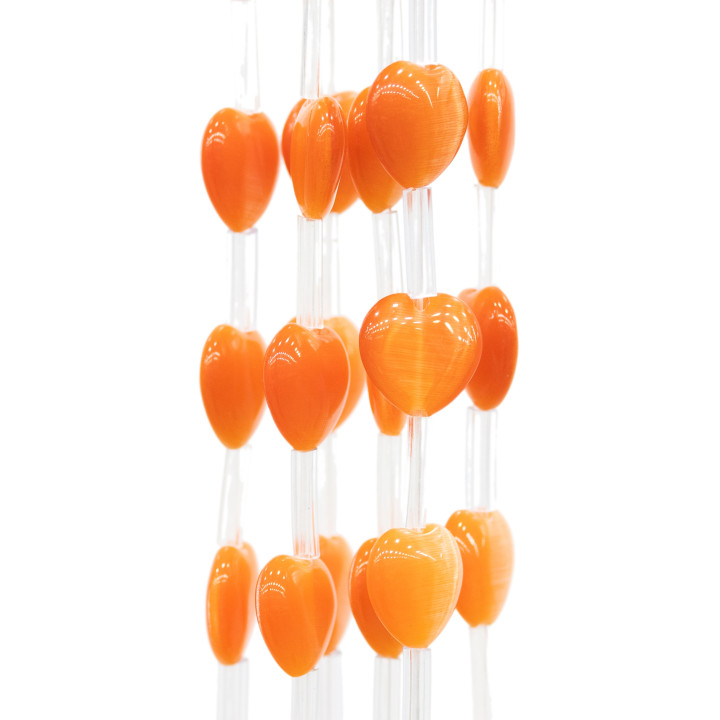 Cat's Eye Heart Plate 12mm Dark Orange
