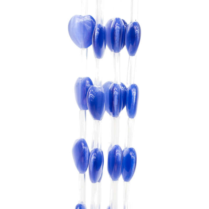 Cat's Eye Heart Plate 12mm Γαλάζιο