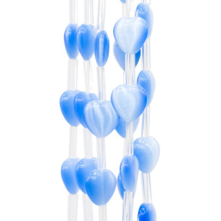 Katzenauge Herz flach 12mm Hellblau