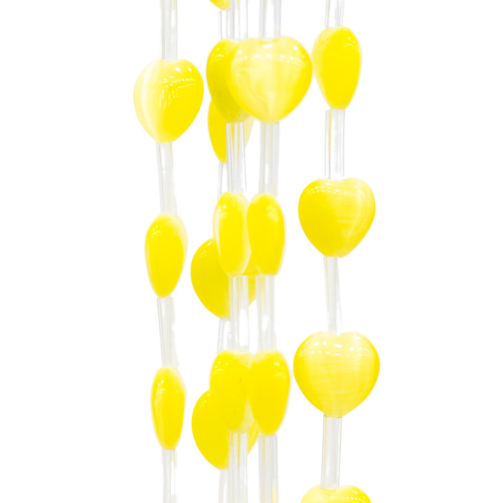 Cat's Eye Heart Plate 12mm Yellow