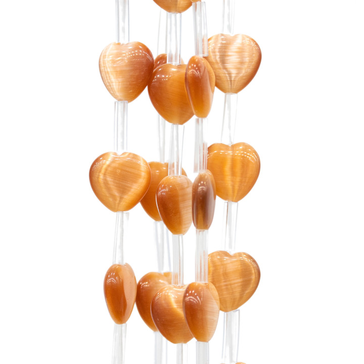 Cat's Eye Heart Plate 12mm Brown