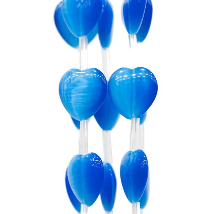 Ojo de Gato Corazón Plano 16mm Azul Claro