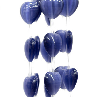 Cat's Eye Heart Plate 16mm Μπλε Γκρι