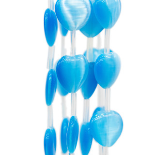 Katzenauge Herz flach 16mm Hellblau