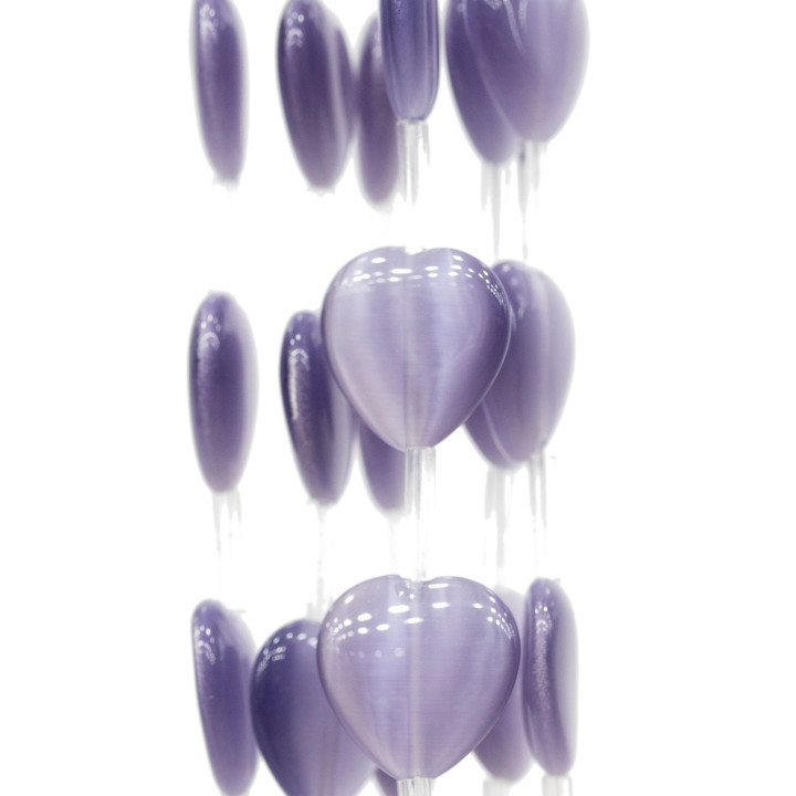 Oeil de Chat Coeur Plat 16mm Glycine