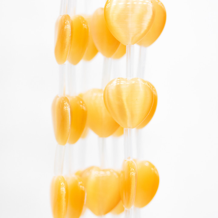 Cat's Eye Heart Plate 16mm Peach