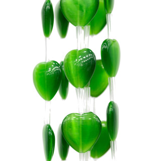 Occhio Di Gatto Cuore Piatto 16mm Verde Smeraldo