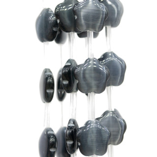 Occhio Di Gatto Fiore A 5 Petali Piatto 14mm Grigio Scuro