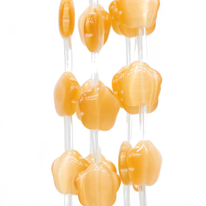 Flor Ojo De Gato 5 Pétalos Plana 14mm Melocotón