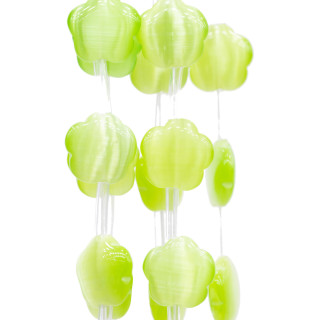 Flor Ojo De Gato 5 Pétalos Plana 14mm Verde Manzana