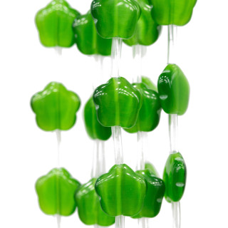 Cat's Eye Flower 5 Blütenblätter flach 14 mm Smaragdgrün