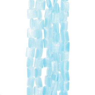 Cat's Eye Flat Square 6mm Aqua