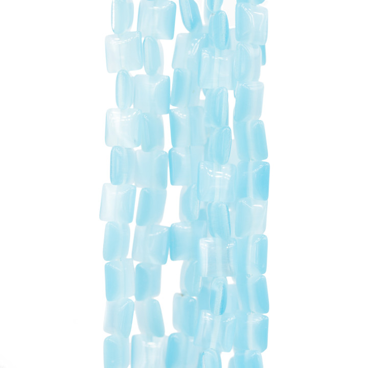 Cat's Eye Flat Square 6mm Aqua