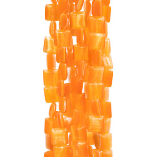 Katzenauge, orange, flach, quadratisch, 6 mm