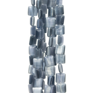 Katzenauge, flach, quadratisch, 6 mm, grau