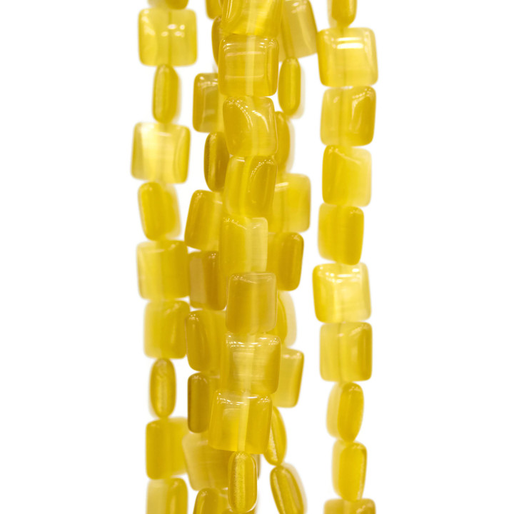 Cat's Eye Flat Square 6mm Ωχρα