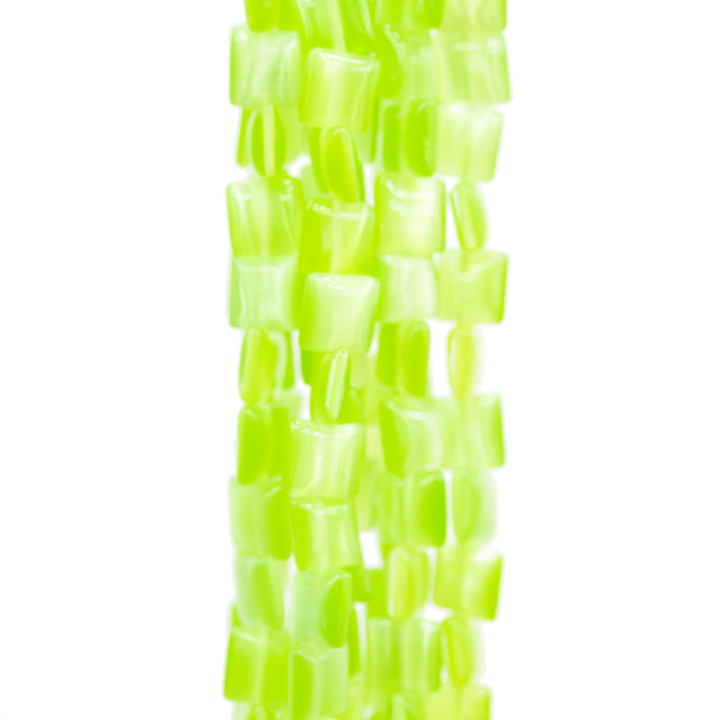 Oeil de Chat Carré Plat 6mm Vert Clair