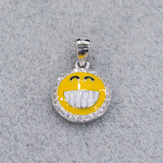 Anhänger Anhänger aus 925 Silber Emoji und Zirkonen 10mm MOD3