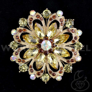 Pendentif Laiton Avec Cristaux 60mm 1pc