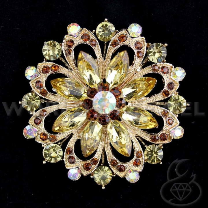 Colgante Latón Con Cristales 60mm 1ud