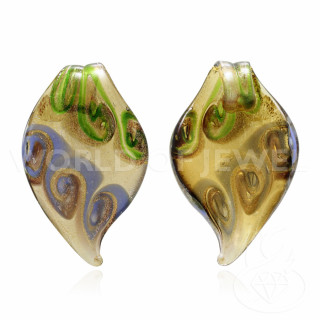 Colgante de Cristal de Murano con Fantasía 40x63mm - 2pcs Marrón