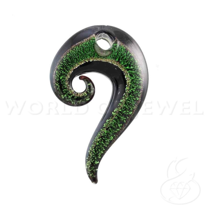 Colgante Cristal de Murano Fantasía 43x70mm 2pcs Verde