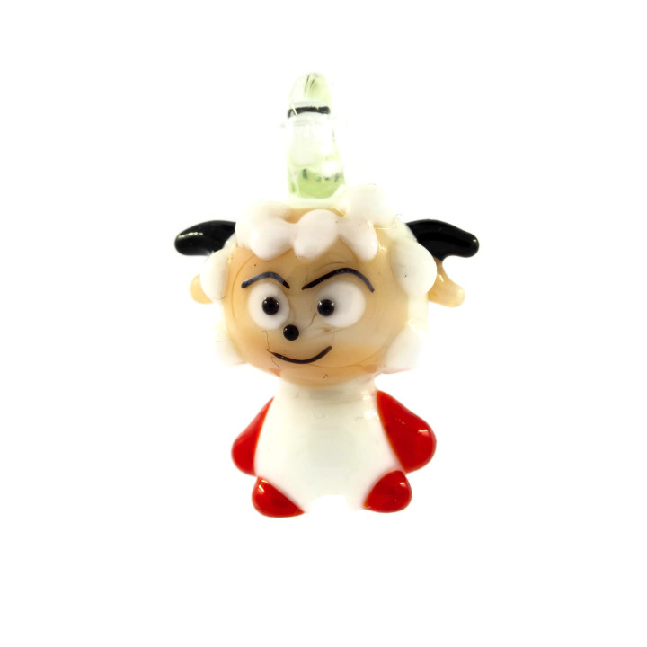 Fantasie-Anhänger aus mundgeblasenem Glas, 4 Stück, 19 x 28 mm