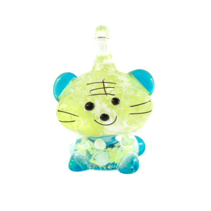 Blown Glass Pendants Fantasy 4pcs Cat 20x28mm