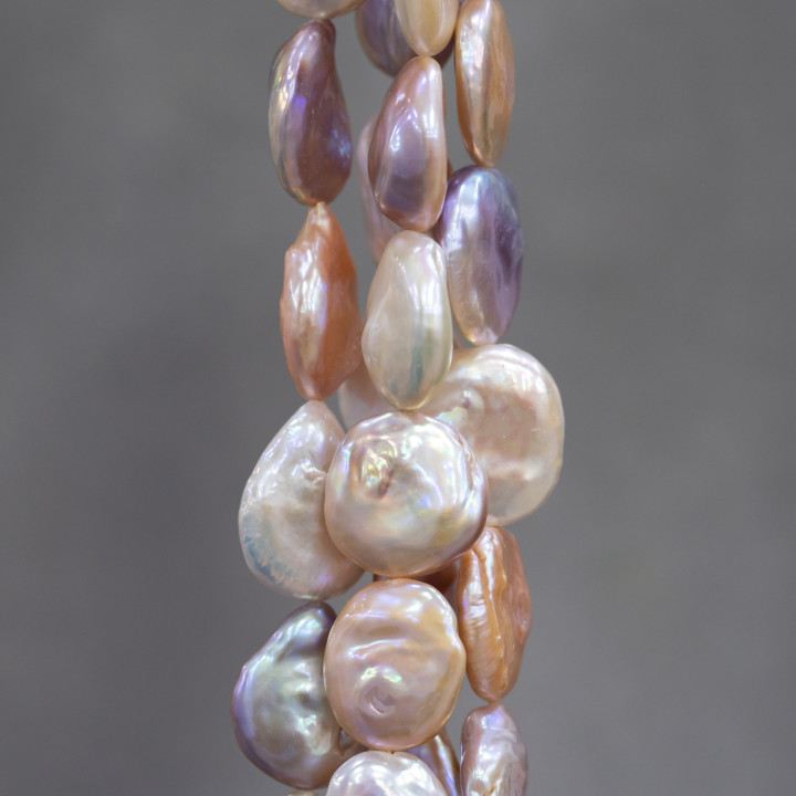 Perles de rivière baroques gouttes pépites multicolores (GHL) 70-80gr