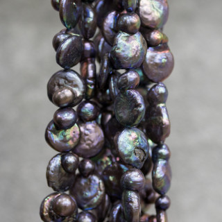 Perles de rivière baroques pas chères 10-15mm gris foncé