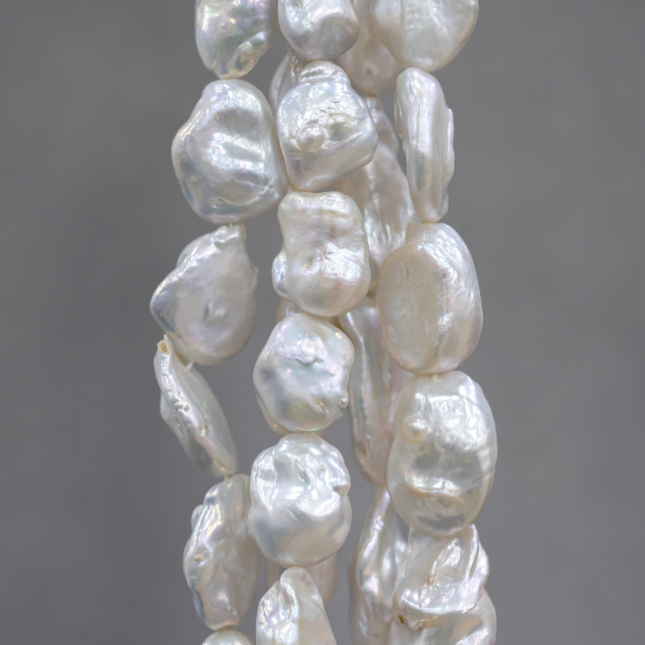 Perles de rivière baroques Pépites blanches (AHL) 70-80gr