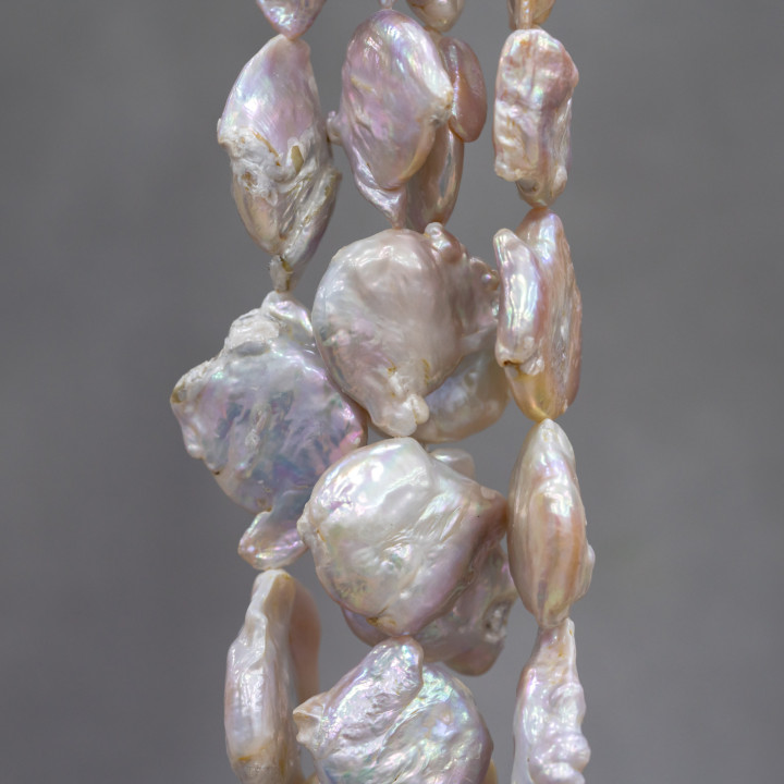 Flat Baroque River Pearls (YHG) Λιλά 80-90γρ