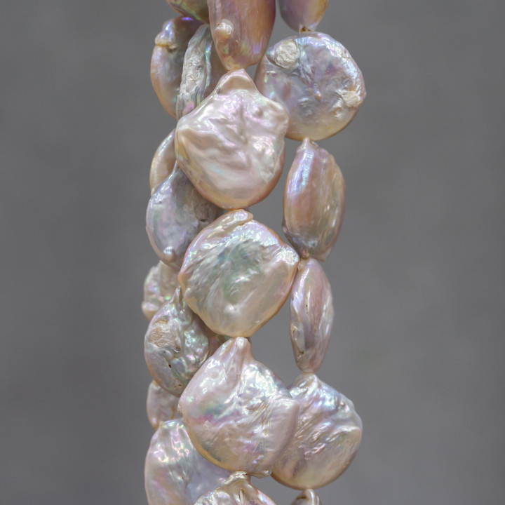 Flat Baroque River Pearls (YQG) Flieder 70-80gr