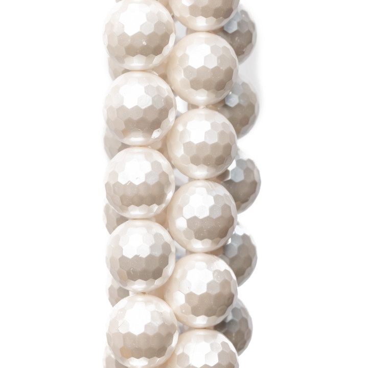Perles Blanches de Majorque Facettes 08mm
