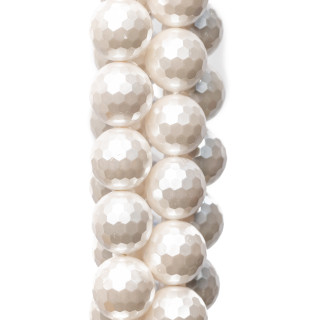 White Mallorca Pearls Faceted 18mm