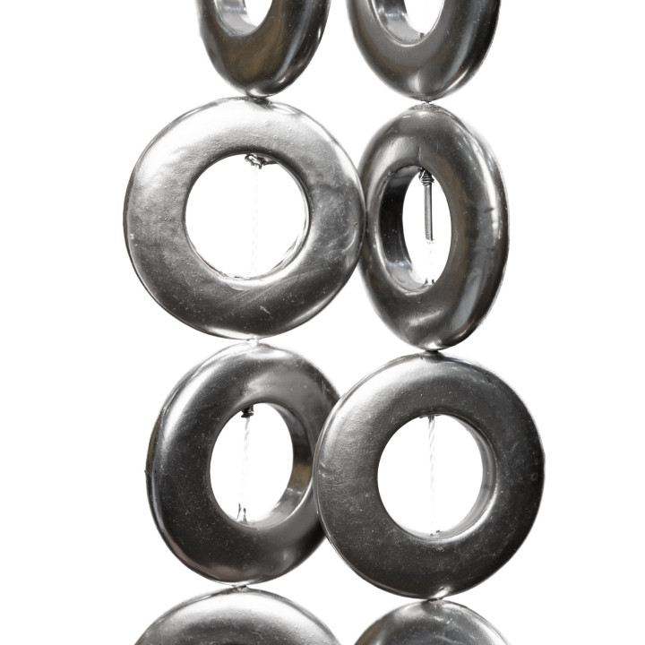 Mallorca Pearls Grey Round Flat Drilled 30mm