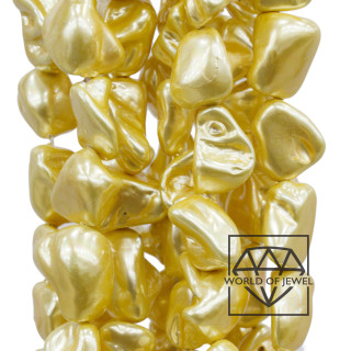 Majorca Pearls Irregular Nugget 12-15mm Yellow