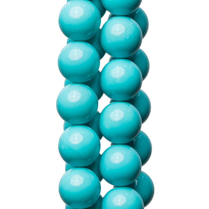 Perles de Majorque Turquoise Lisse Rondes 16mm