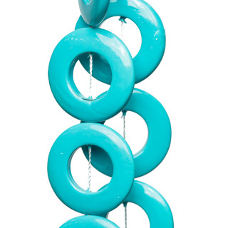 Perles de Majorque Turquoise Rondes Plates Lisses Percées 25mm